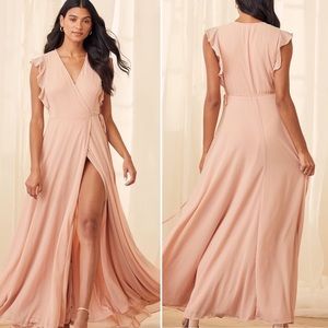 NWT lulus Blush Wrap Maxi Dress.